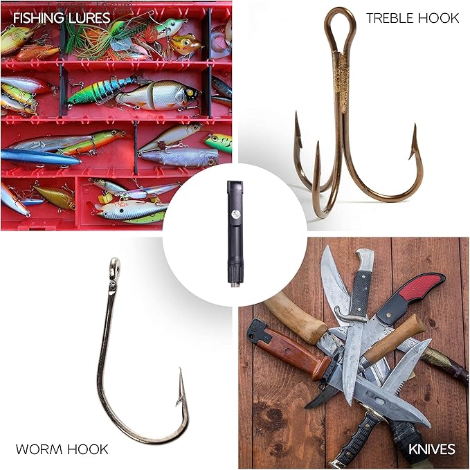 Kraken Bass Fishing Hook Sharpener - Diamond Stone & Grooved for Fishing Hooks and Knives