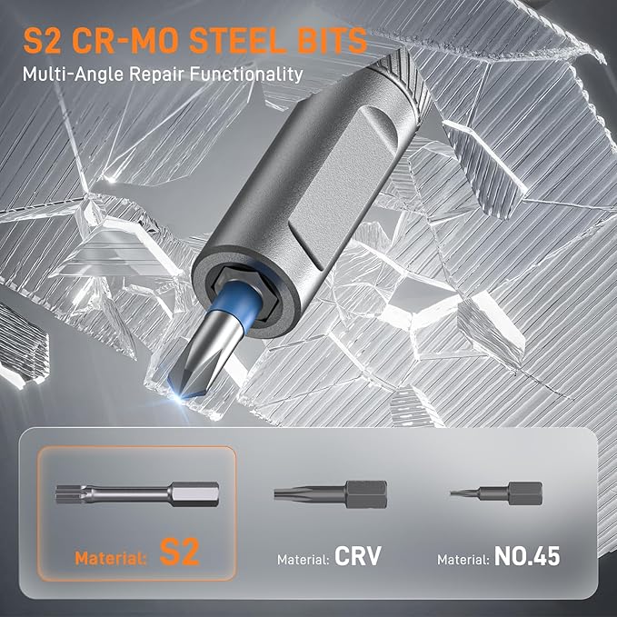 42 in 1 Magnetic Screwdriver Set, Ratchet Screwdriver Set with Case, T Handle Ratchet Screwdriver for Electronics and DIY, Great Christmas Gift for Men & DIY Lovers (Orange)