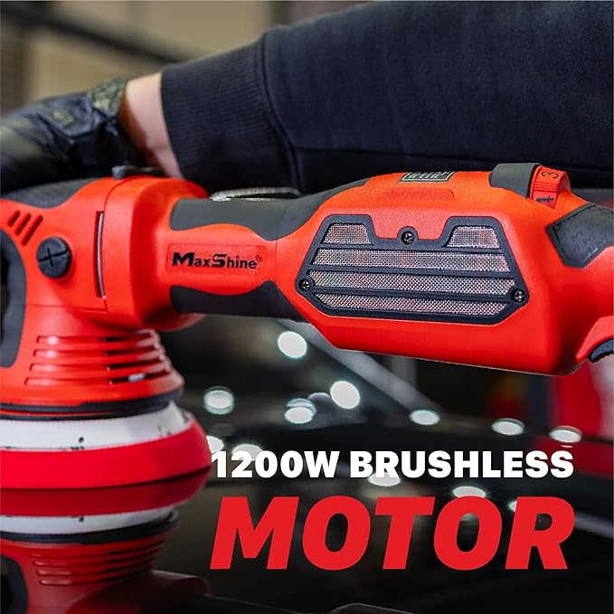 Maxshine MB15 Pro Brushless DA Polisher | 15mm Throw, 5??Plate, 1200W Motor, 6-Speed, 5/16??24 Thread | Auto, Boat & Marine Detailing Tool for Paint Correction, Swirl & Scratch Removal