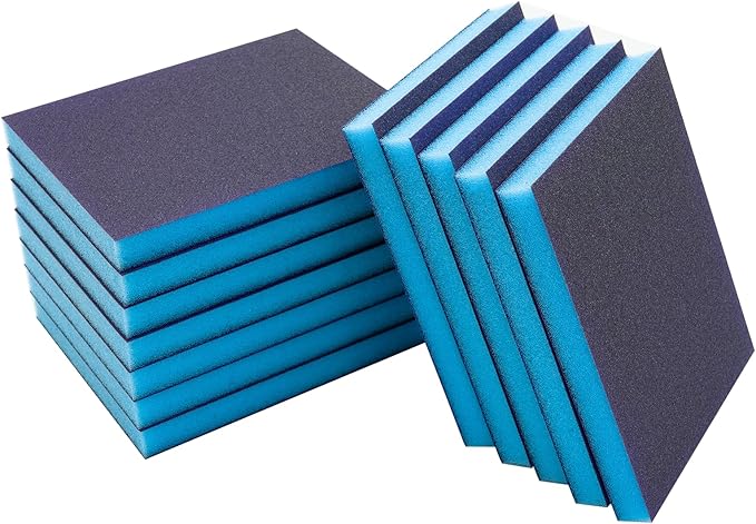 12 Pack 180 Grit Sanding Sponge, Wet Dry Sanding Block Sandpaper Sponge, Washable & Reusable Sanding Pads Soft Foam Sand Block for Metal Wood Drywall Furniture Polishing