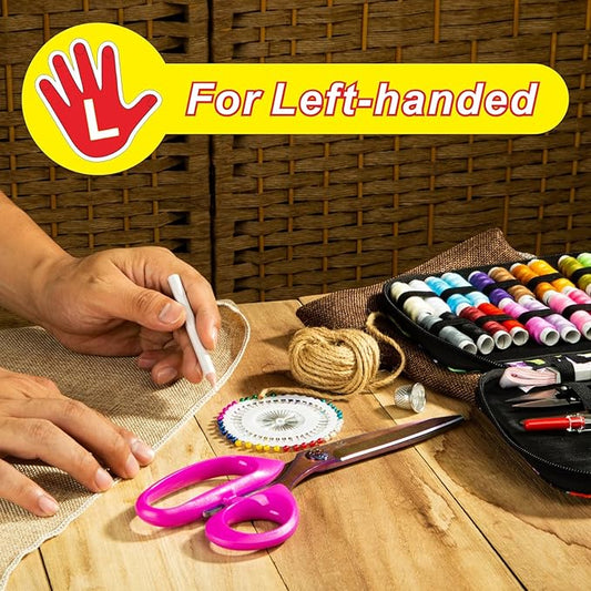 DIGNITY Left Handed Scissors Adults,Titanium Coating Forged Stainless Steel,Comfort Grip Shears,Super-sharp, for Office Home General Use Professional Crafting, 9.3 Inch