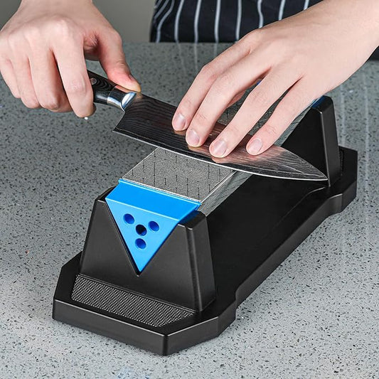 DMD Diamond Whetstone Knife Sharpener, 3-Sided Grit Coarse 150 | Medium 325 | Extra Fine 1200, Multi-Use Diamond Plate Honing Stone, Professional Sharpening Tool for Kitchen, Outdoor & Workshop