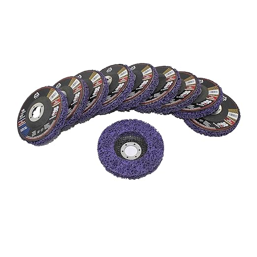 Merryland Strip Disc 4.5 inch Paint Rust Remover Disc for Angle Grinder, 4.5inch Purple Strip Wheel 10 Pack, Stripping Wheel Stripper Wheel INOX Stainless Steel Iron Universal, Bravo-Line SB207114-10