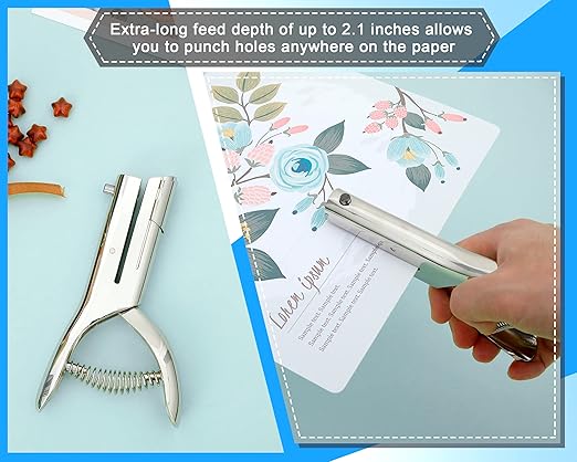 MyLifeUNIT Single Hole Punch, 1/4 Inch Heavy Duty Hole Puncher for Crafts Tags Paper ID Cards PVC Cardboard