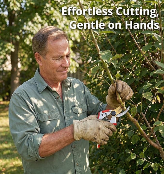 Gardeness Titanium Bypass Pruning Shears- SK5 Steel Garden Clippers For Gardening, Florist cutters-Floral Secateurs with Soft Comfort Grip Handles for Trimming Flowers, Branches, Shrubs and Plants