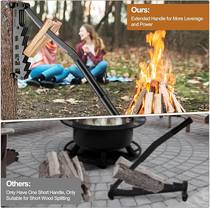 Wall Mounted Firewood Kindling Splitter - Unibody Structure Kindling Splitter for Wood, Manual Firewood Kindling Splitter for Soft Wood Indoor or Outdoor