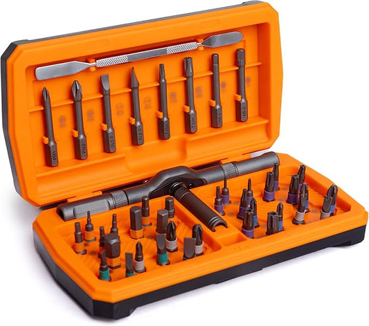 42 in 1 Magnetic Screwdriver, Screwdriver Set, Multi Bit Ratcheting Screwdriver Set with Storage Case Repair Tool Kit for Computer, Eyeglass, Bicycles, Watch, Ring Doorbell, Furniture and DIY