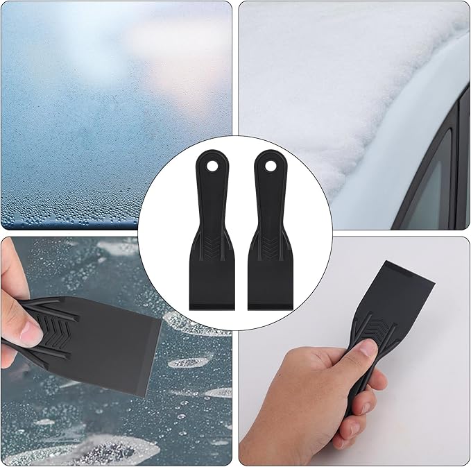 6pcs Plastic Putty Filler Knife, Black Filling Knives Flexible Putty Scraper Wall Scraper Accessory Spatula Tool for Repair Spackling Patching Plastering and Painting