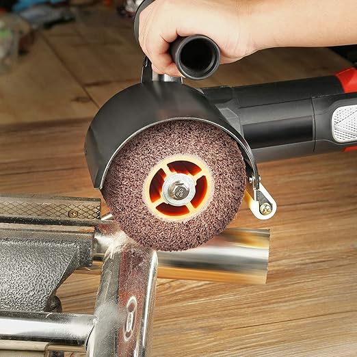 Non Woven Burnishing Wheel, 4.33" x 4", 110x100mm, for Burnishing Polishing Machine, 3/4 Inch Arbor