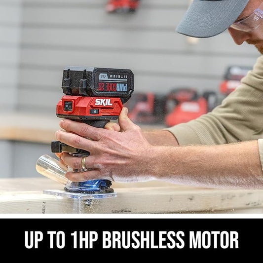 SKIL 20V Brushless Compact Router Kit Including 4.0Ah Battery and 1 Hour Charger-RT1430B-10