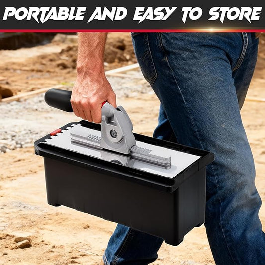 Switchable Tile Trowel Set ??6 Interchangeable Notched Blades with Quick-Lock Handle, Stainless Steel Trowel Kit for Mortar, Thinset & Tile Installation
