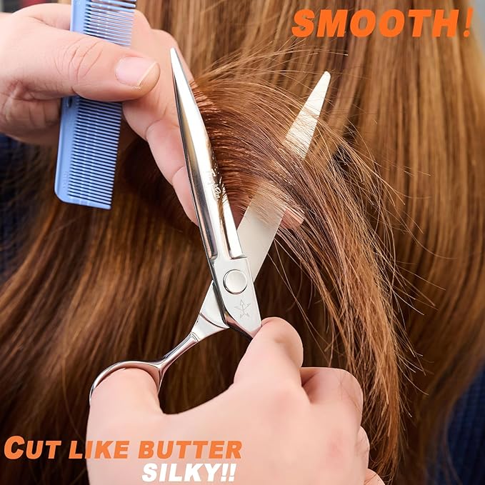 High-end Professional Extremely Very Sharp Barber Hair Cutting Scissors Hairdresser Shears For Hair 6.75 Inch Haircut Scissor Made Of Stainless Steel For Hairdressing Salon and Home Use