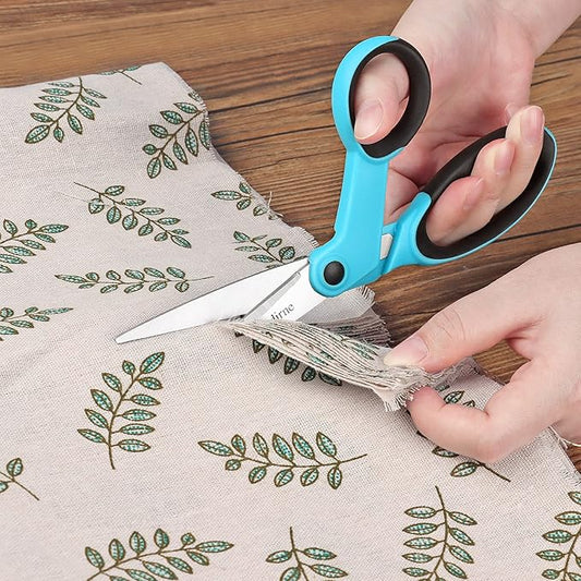 9" Fabric Scissors, Sewing Scissors with Sharp Stainless Steel Blade and Soft Handles, Great for Craft, Sewing, Office and All Purpose, 2 Pcs, Blue/Black