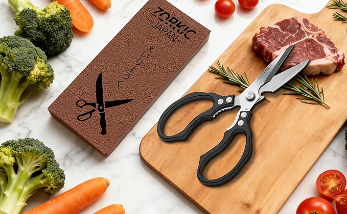Kitchen Scissors, Multi-All Purpose Japan Kitchen Shears, Heavy Duty Dishwasher Safe Food Scissors for Chicken, Poultry, Fish, Meat & Herbs Christmas Gifts for Men Women Mom Dad