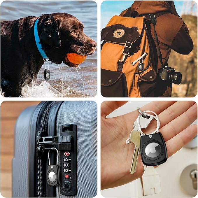 HATALKIN for Air tag Holder for Air tag Keychain Case with Screen Protector,IP68 Waterproof for Air Tags Key Chain for Apple Tag GPS Tracker,for Air Tags Holder for Luggage Key,Backpack