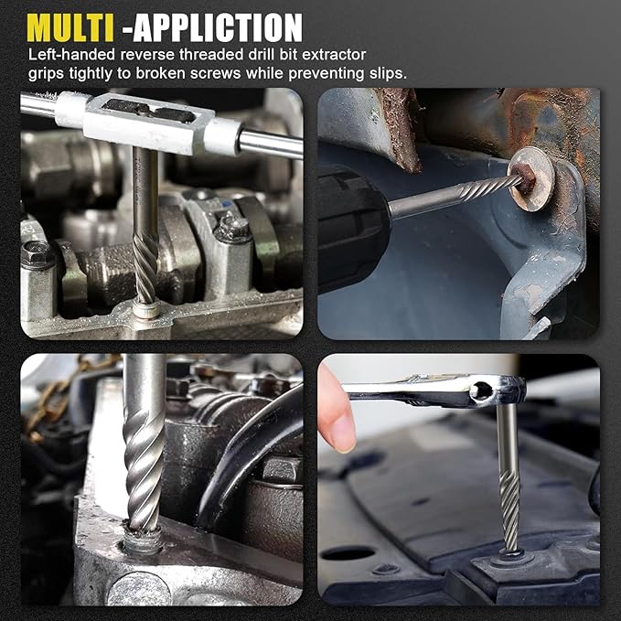 TOPEC Screw Extractor and Left Hand Drill Bit Set - 18 Piece Easy Out Bolt Extractor Kit for Removing Damaged Screws, Broken Bolts, Studs
