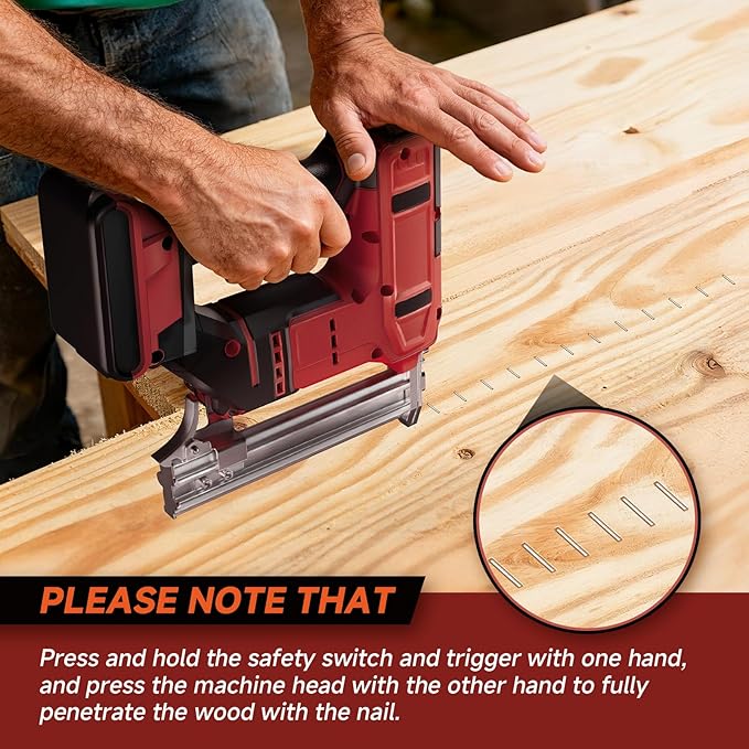 2-in-1 Cordless 18GA Brad Nailer & Crown Stapler ??Compatible with Milwaukee 18V Battery (No Battery) ??Nail Gun/Staple Gun Battery Powered with 1200 Nails/Staples for Woodworking, DIY and Upholstery