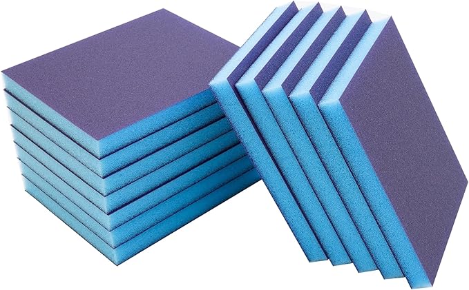 12 Pack 80 Grit Sanding Sponge, Wet Dry Sanding Block Sandpaper Sponge, Washable & Reusable Sanding Pads Soft Foam Sand Block for Metal Wood Drywall Furniture Polishing
