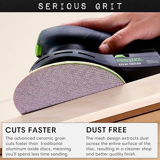 Serious Grit - 6-Inch 150 Grit Ceramic Mesh Sanding Discs - Hook & Loop Dust-Free Net Abrasive for Wood, Drywall, Paint, Auto Body - Long Life Ceramic Grain - Universal Fit 125mm Sandpaper - 50 Pack