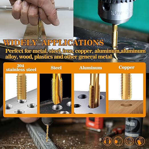 RURITKIT M3.5x0.6 Tap and 2.9mm Drill Bit Kit, M2 HSS Metric Drill and Tap Set, Combination of Drill and Tap Kit for Metal