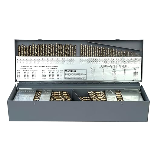 115-Piece Cobalt Drill Bit Set – Drill Bits for Metal, M35 Cobalt Metal Drill Bit Set, Split Point Cobalt Drill Bits, Heavy-Duty Drill Bits for Steel, Hard Metal, Cast Iron (Cobalt 115pcs)