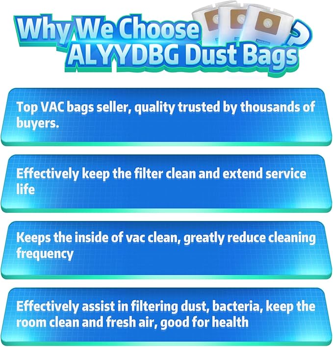 3 PCS Preferential Set Shop Vac 1-1.5 Gallon Vacuum Bags, ALYYDBG Type A 90667 9066700 9066733 High Efficiency Collection Bags