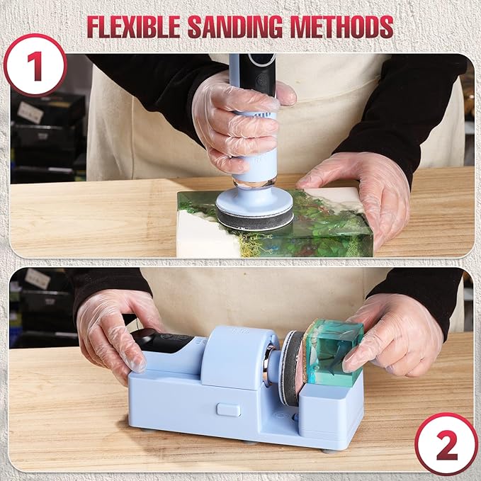 LET'S RESIN LRP-2393 4-in-1 Resin Sander Accessory Kit - 203pcs 3 Inch Hook & Loop Sandpapers, Sanding Disc & 2*Buffing Pads (60/80/100/180/320/600/1000/1500/2000/5000) for Resin Crafts