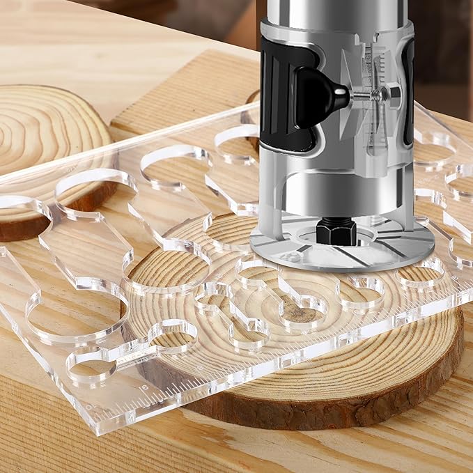 Router Templates for Woodworking,Router Jig Dumbbell Inlay Templates Decorative,13-in-1 DogBone Router Templates(10 * 7.8 inches)