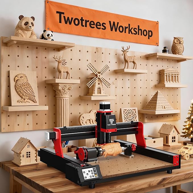 Twotrees TTC450 Pro CNC Router Machine with NEMA 57 Closed-Loop Stepper Motor 3.5" Touch Screen ,Upgraded 3 Axis Engraver Machine, Engraving Milling Machine for Wood Acrylic Aluminum Carving Cutting