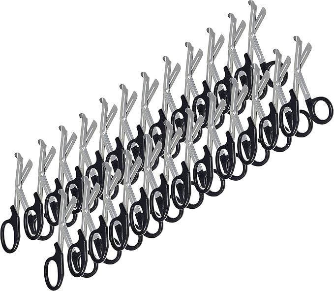 Set of 24 Trauma Paramedic EMT Shears Scissors 7.25"- Made of Premium Quality Stainless Steel - Ideal Gift for EMT, Nurses doctors Firefighter and more (Black)