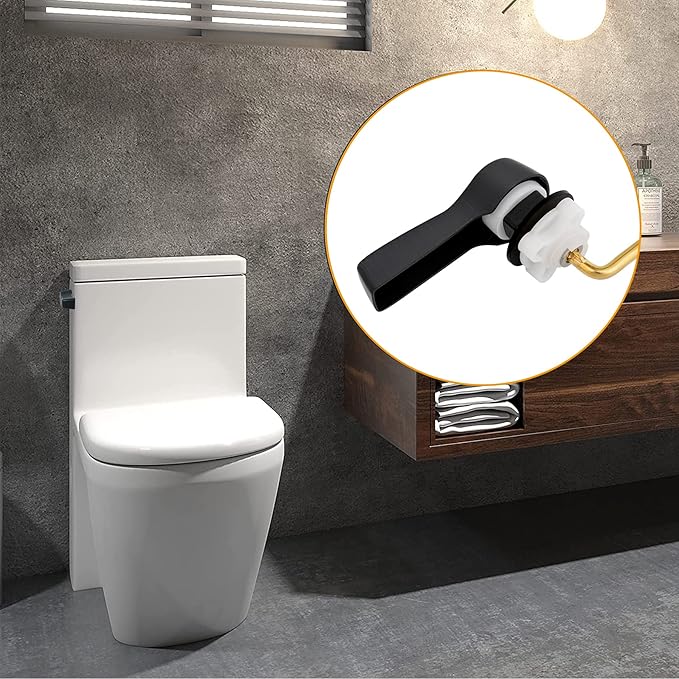 Hibbent 2 Pack Universal Metal Side Mount Toilet Handle Replacement Kit, Brass Toilet Flush Tank Lever with 2 Pieces Stainless Steel Flapper Chains for Most Toilets, Oil-Rubbed Bronze