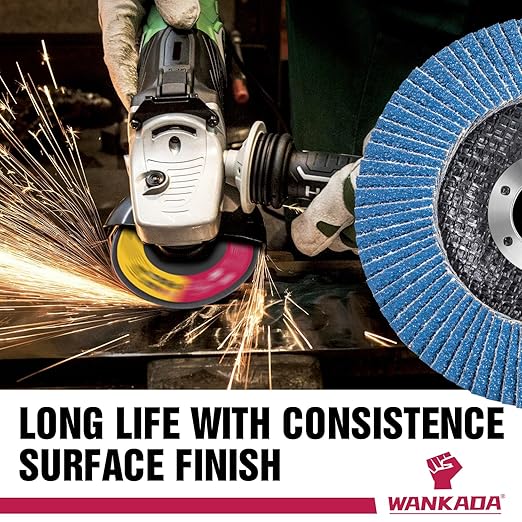 40/60/80/120 Mixed Grit Zirconia Flap Disc 4-1/2" x 7/8-Inch Abrasive Sanding Disc Bevel Type 29 Angle Grinder Edge Grinding Wheel for Stainless Steel and Metal (Pack of 10)