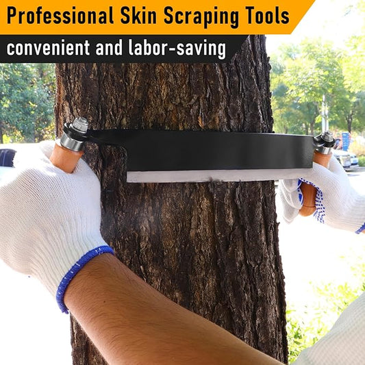 10'' Draw Knife,Draw knife Debarking Tool,Curved Draw Knife,Draw Shave Tool Debarking Hand Tool,Ergonomic Handle,Simple and Effortless to Use,Bark Stripper Handsaws Tool