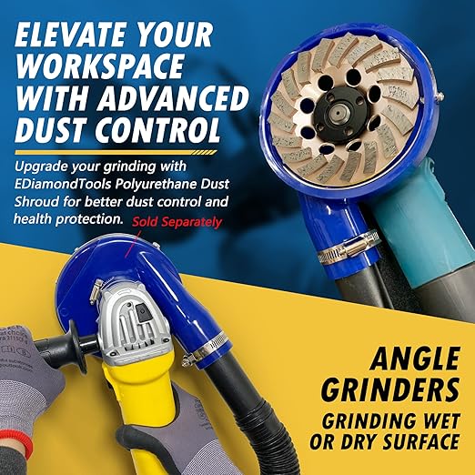 4.5" Diamond Grinding Wheels for Concrete or Masonry, 18 Turbo Segments, #30/40 Grit, Medium Bond, 7/8"-5/8" Arbor