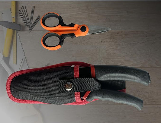 Multipurpose Heavy Duty Scissors All Purpose Utility Industrial Scissors Cutter with Utility Scissor pouch,Electricians Shears- Perfect for plastic, Fibre, Wood, Iron Wire, Soft Pipe