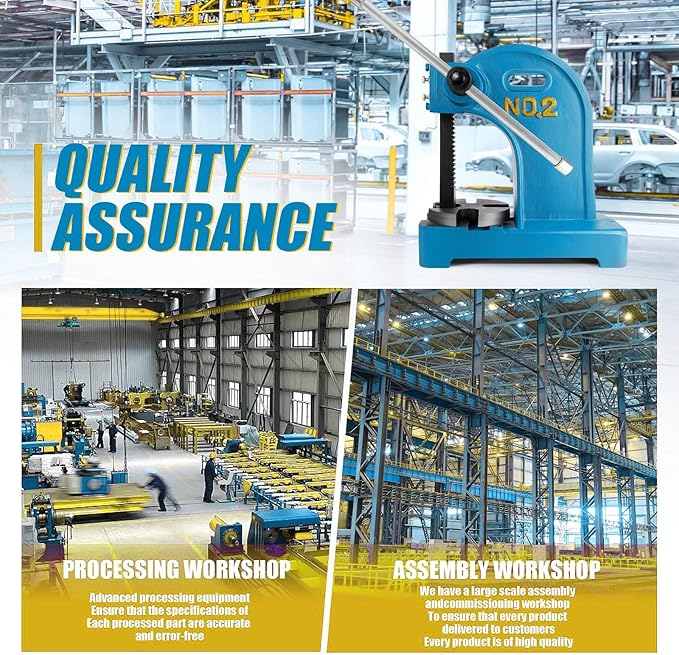 12-inch Maximum Height Press,3-ton Heavy-Duty Manual Arbor Press, Heavy-Duty Metal Punch for Rivet Punching, benchtop Arbor Press for Stamping, Bending, and Drawing竊똋eather Rivet Press(2 Ton)