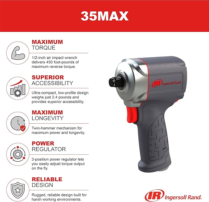 Ingersoll Rand 35MAX Ultra-Compact Impactool, 1/2 Inch