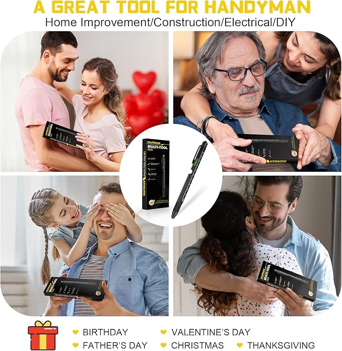 Father?셲 Day Gifts for Dad ??9-in-1 Multi-Tool Pen with Engraved Keychain, Unique Dad Gifts from Daughter Son Wife ??Birthday Gift for Men Who Have Everything, Handy Gadgets for Husband & Grandpa