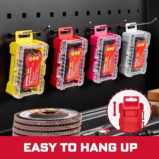 32Pieces Impact Screwdriver Bits Set, S2 Steel Magnetic Phillips/Slotted/Square/Security Torx Muliti Insert Bits Tips Set with Impact Bit Holder and 1/4?쒾ocket Adapter(Red Storage Box Case)