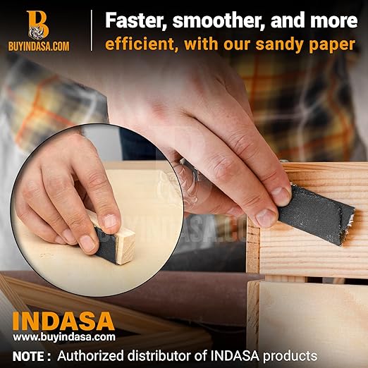 Indasa 50 PCS 9x11??Rhynowet Wet & Dry Sandpaper Sheets, 800 GRIT, Clog-Resistant Abrasive for Wood, Metal, Auto, Paint & Clear Coat Finishing, Sand Paper Silicon Carbide, Plusline
