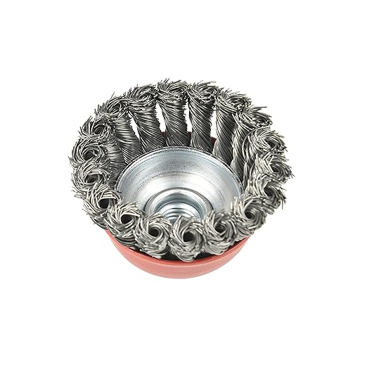 Aain 3 inch Wire Wheel Brush Cup Brush,4 Pack Twisted Knotted Cup Brush for Grinders,5/8"-11 Threaded Arbor for Angle Grinder,Max RPM 12,500,0.020in Carbon Steel for Rust Removal,Abrasives