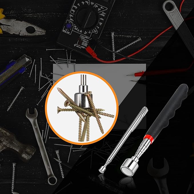 Patelai 4 Pieces Telescoping Magnet Pick up Tool Set Extendable Claw Grabber Tool Bendable Spring Telescoping Inspection Mirror 2 Lb/ 20 lb Magnetic Stick Gadget for Home Sink Drains Father's Day gift
