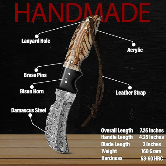 Handmade 1095 Steel Lineman’s Hawkbill knife with Leather sheath, Heavy Duty Utility Knife blade Electrician Wire Skinning knife for professional.