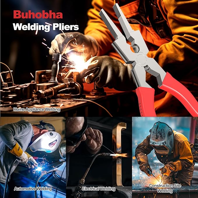 Welding Mig Pliers, 8" Welidng Pliers with Ergonomic Handle, Multi-Functional High Carborn Steel Tool for Welding and Electrical