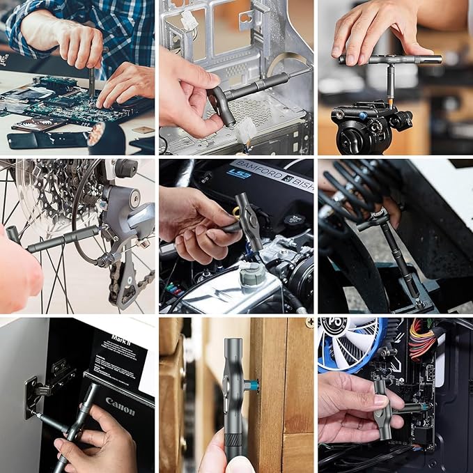 42 in 1 Magnetic Screwdriver Set, DIY Ratchet Screwdriver Set, Multi Bit Magnetic Drive Set with Detachable Ratchet Handle, Portable Gray Repair Tool Kit