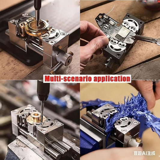 Stainless steel special-shaped vise, intelligent fractal fixed mounting device for tabletop, CNC processing fixing device, suitable for handicrafts, jewelry processing, models, DIY, maintenance, etc.