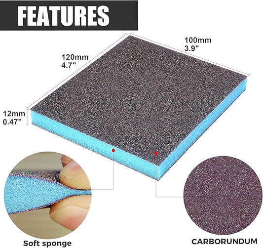 18pcs Sanding Sponge 220 grit Soft Sanding Block Washable and Reusable, Double-Sided Sponge Sanding Blocks Wet Dry Sandpaper Pad for Wood Metal FurniturePaint
