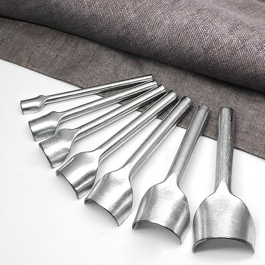 Murtenze 7 Pieces Leather Craft Tools, Half-Round Punch Cutter Punch Strap Belt, Wallet Bag DIY Handwork for Crafting/DIY Enthusiasts