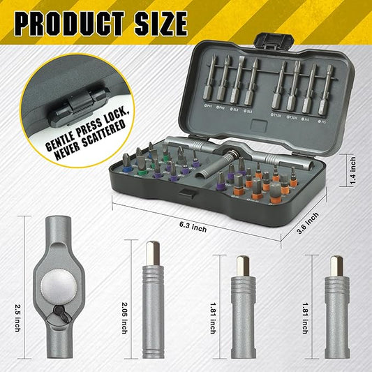 32 In 1 Magnetic Screwdriver Set,Small Ratcheting Screwdriver Pocket Set For Craftsman,Screwdriver Bit Set With Tough Case,Screw Driver Set Kit