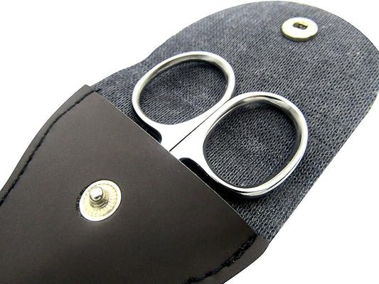 Eyebrow Scissors & Small Cuticle Scissors, 3.7 Inches ??Curved Blade Manicure TSA Scissors, Stainless Steel for Eyelashes, Facial Hair, Pubic Hair, Men?셲 Moustache & Beard